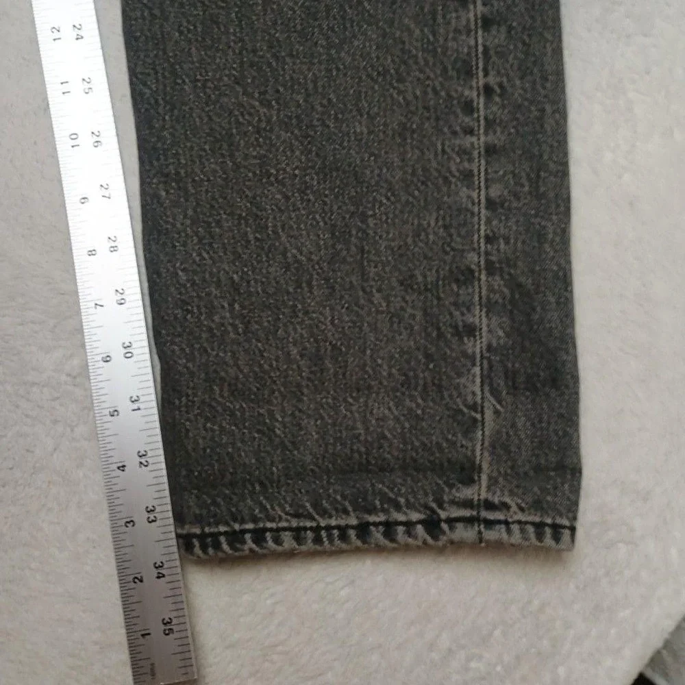 Levis 501 93 Jeans Mens 32x34 Gray Straight Acid Wash Classic Denim Button Fly
